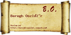 Beregh Oszlár névjegykártya